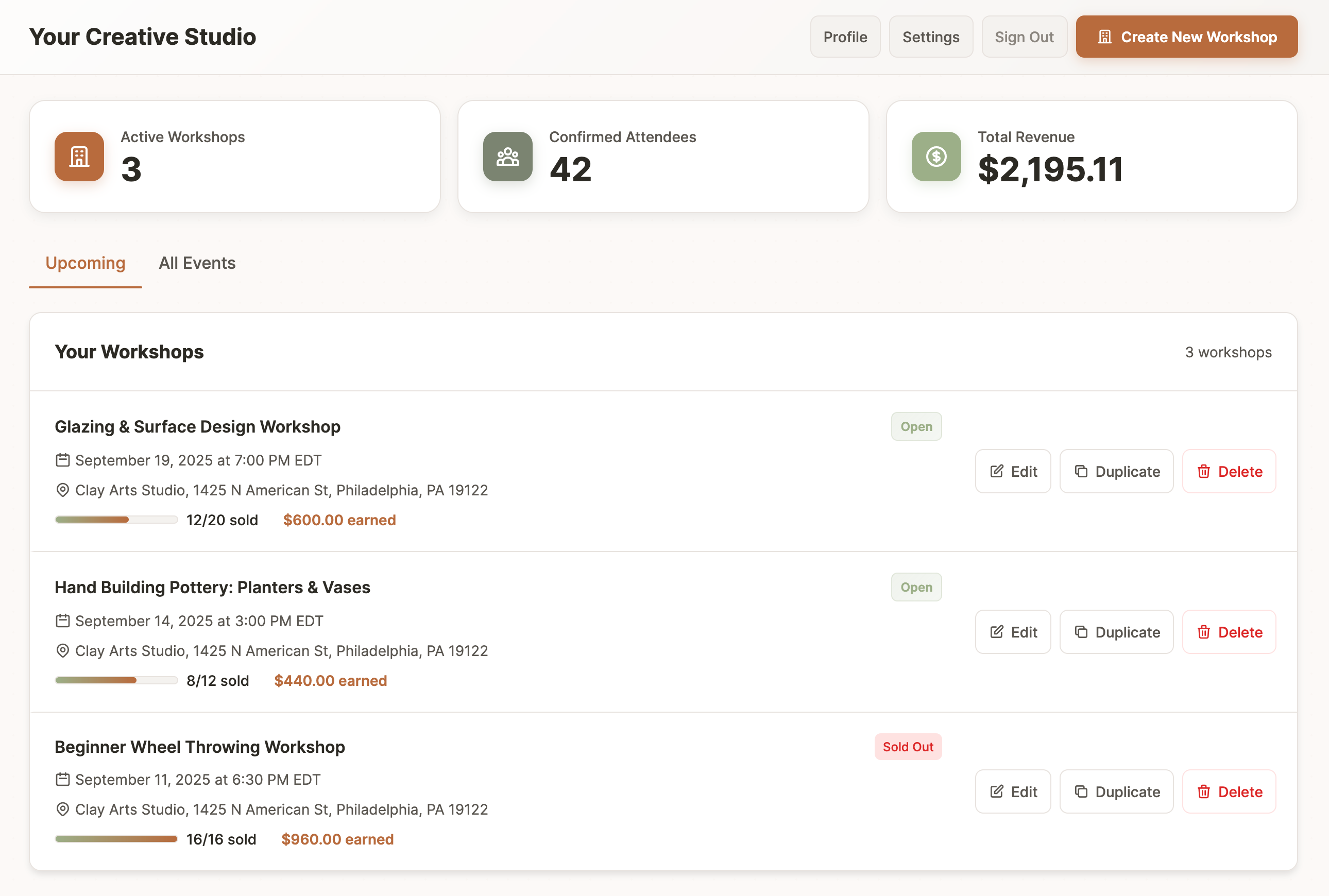 MicroGather Dashboard - Manage your workshops with ease